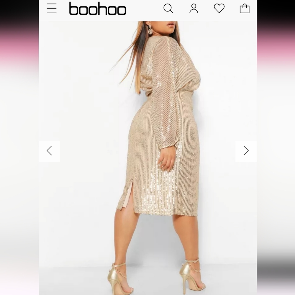 NEW BOOHOO Party Dress Sequin Size 20